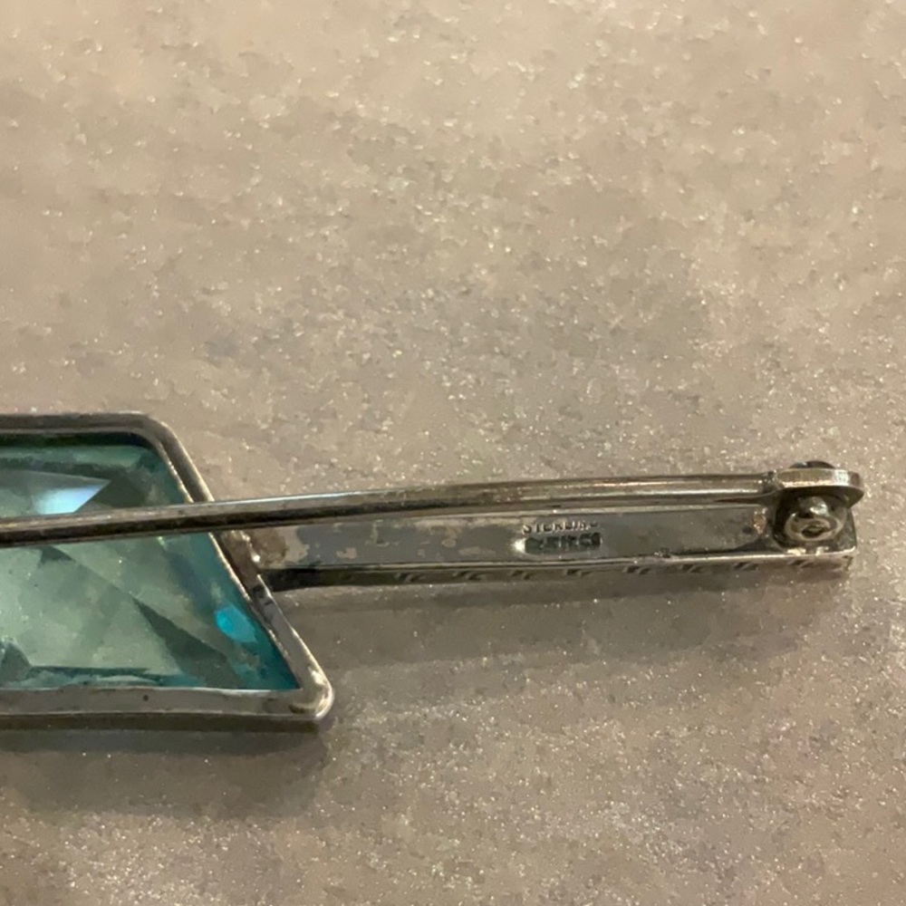 Gorgeous Bar Pin. Sterling Silver And Very Fun Stones. Beautiful. View 4